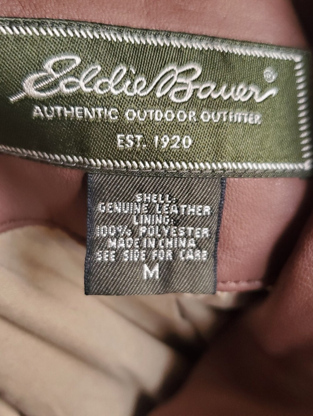 Eddie Bauer Brown Leather Moto Jacket Vintage Button-up Punk Gothic Rock Y2K Med - Picture 8 of 13